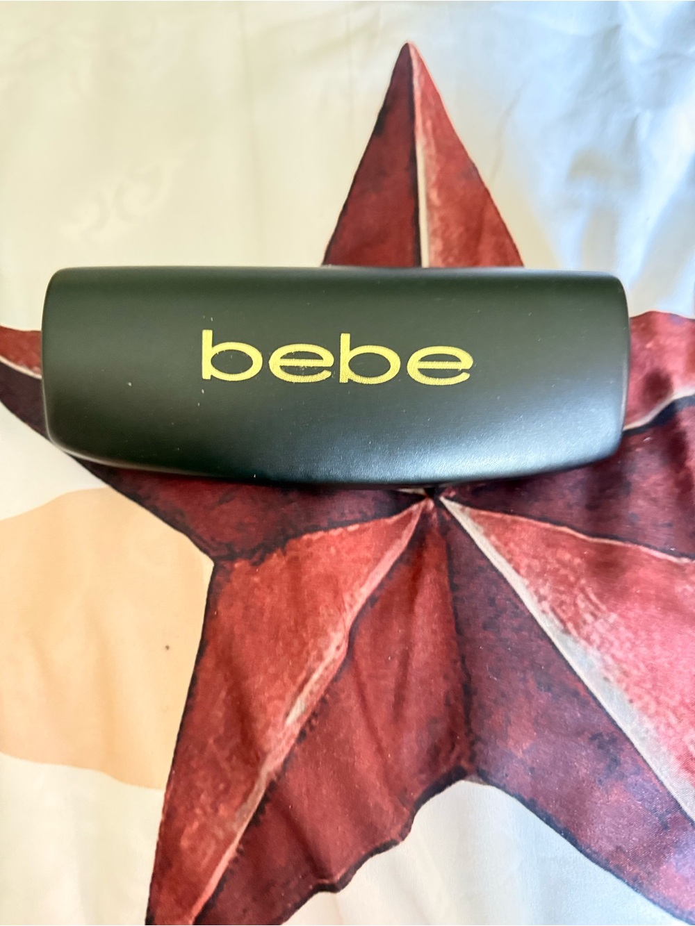 bebe Black Sunglasses Case with Gold Logo